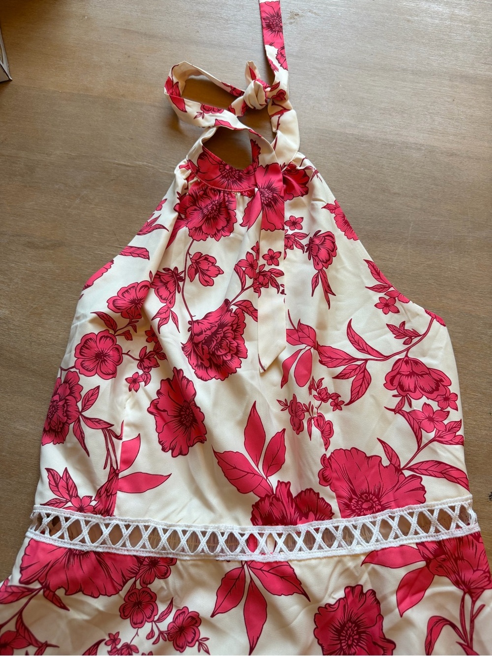 Cupshe Cream Maxi Dress with Pink Floral Print - Picture 3 of 5